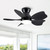 30 Inch Modern Floral Art Matte Black Indoor LED Flush Mount Small Ceiling Fan With Light and Remote Control