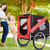 Dog Bike Trailer, Breathable Mesh Dog Cart with 3 Entrances, Safety Flag, 8 Reflectors, Folding Pet Carrier Wagon with 20 Inch Wheels, Bicycle Carrier for Medium and Small Sized Dogs