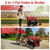 2-in-1 Pet Bike Trailer And Stroller with Canopy Bicycle Carrier Bicycle Cargo Wagon Trailer 