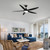 56 in. Outdoor/Indoor Matte Black integrated LED Ceiling Fan with Remote Control, DC Motor