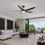 56 in. Outdoor/Indoor Matte Black integrated LED Ceiling Fan with Remote Control, DC Motor