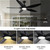 YUHAO 60 in. Integrated LED Indoor&Outdoor Matte Black Ceiling Fan with Light Kit and Remote