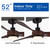 52 in. Outdoor&Indoor 3 Blades Walnut Wood Ceiling Fan with Light and DC Reversible Motor, Remote Control included