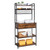 5-Tier Kitchen Bakers Rack with 10 S-Shaped Hooks and 1 drawer ; Industrial Microwave Oven Stand; Free Standing Kitchen Utility Cart Storage Shelf Organizer (Rustic Brown)