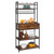 5-Tier Kitchen Bakers Rack with 10 S-Shaped Hooks and 1 drawer ; Industrial Microwave Oven Stand; Free Standing Kitchen Utility Cart Storage Shelf Organizer (Rustic Brown)