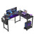 L Shaped Gaming Desk,Black