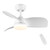 YUHAO 28 in. Integrated LED Kid's Room Matte White Ceiling Fans with Light Kit and Remote Control