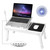 Foldable Laptop Table Bed Notebook Desk with Cooling Fan Mouse Board LED light 4 xUSB Ports Breakfast Snacking Tray 