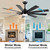 62 In. Black Wood Grain Indoor/Outdoor Ceiling Fan With LED Light and Remote Control