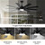 62 In. Black Wood Grain Indoor/Outdoor Ceiling Fan With LED Light and Remote Control