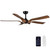 YUHAO 56 in.Farmhouse Faux wood Black Smart Ceiling Fan with Remote Control 