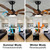 YUHAO 56 in.Farmhouse Faux wood Black Smart Ceiling Fan with Remote Control 