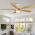 YUHAO 56 in.Farmhouse Integrated LED Faux Wood White Smart Ceiling Fan with Remote Control and DC Motor