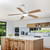 indoor Modern 52 Inch Ceiling Fan With Dimmable 6 Speed Wind 5 Blades Remote Control Reversible DC Motor With Led Light