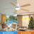 indoor Modern 52 Inch Ceiling Fan With Dimmable 6 Speed Wind 5 Blades Remote Control Reversible DC Motor With Led Light