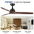 52 in. Indoor&Outdoor Solid Wood Ceiling Fan with light and Remote Control, Reversible DC Motor