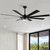 YUHAO 72 in. Indoor Black PlyWood Smart Ceiling Fan with Integrated LED, Works with Alexa/Google