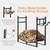 33 Inch Firewood Rack with Removable Kindling Holder Steel Fireplace Wood