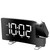 Projection Alarm Clock with Radio Function 7.7In Curved-Screen LED Digital Alarm Clock w/ Dual Alarms 4 Dimmer 12/24 Hour