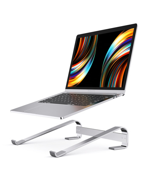 Laptop Stand, Aluminium Portable Removable Laptop Riser, Ventilated Detachable Ergonomic Laptop Holder Compatible with MacBook Notebook Air/Pro, HP, Dell All Laptops 10-18"(Silver)