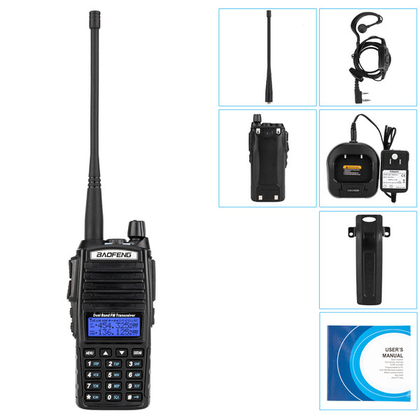 BaoFeng UV-82 Walkie Talkie Dual Band Two-Way Radio 136-174MHz VHF & 400-520MHz UHF 