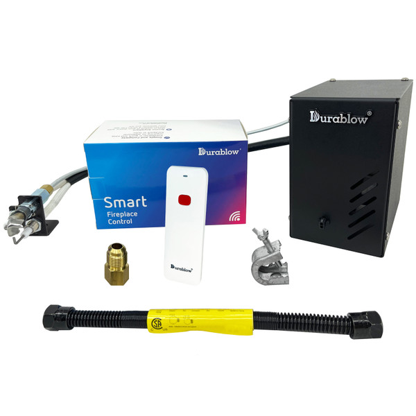 Durablow 6VK-SH3001-RH Smart Home WiFi (ON/OFF;  Timer;  Schedule) Electronic Automatic Spark to Pilot Valve Kit w/Remote for Liquid Propane Gas (LPG) Vented Fireplace;  Log Sets