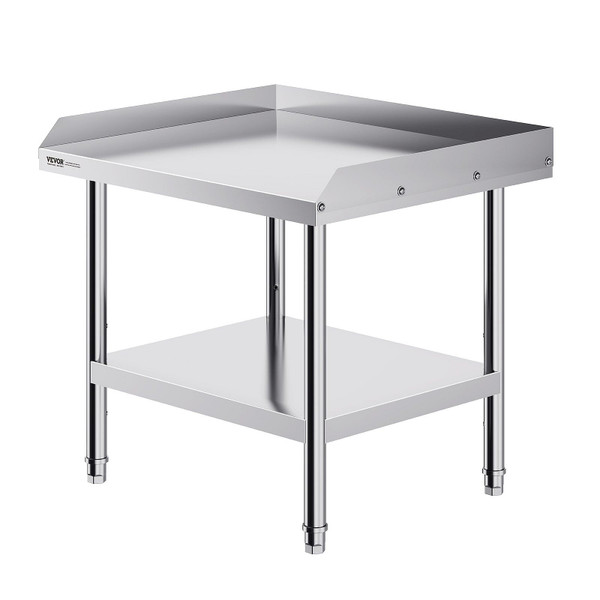VEVOR Stainless Steel Work Table, 24 x 28 x 26 Inch Commercial Food Prep Worktable, 3-Sided Backspl