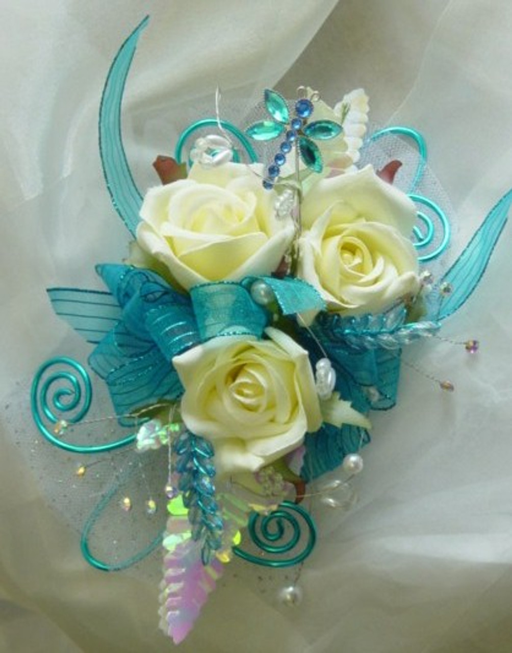 Turquoise Rose Corsage or Boutonniere