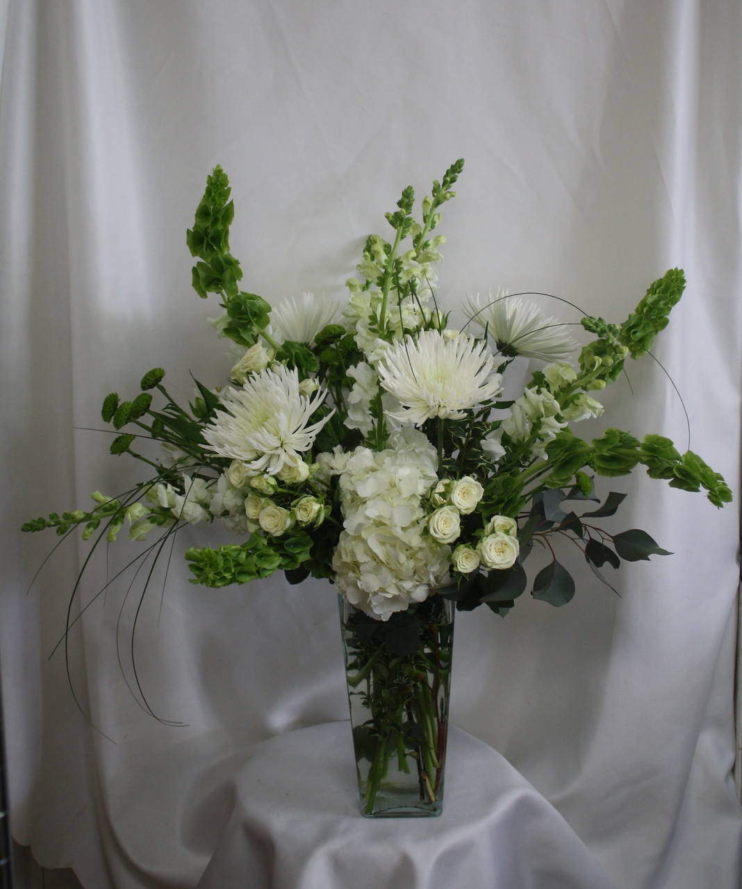 Vase Decoration Green Flowers, Artificial Flowers Green