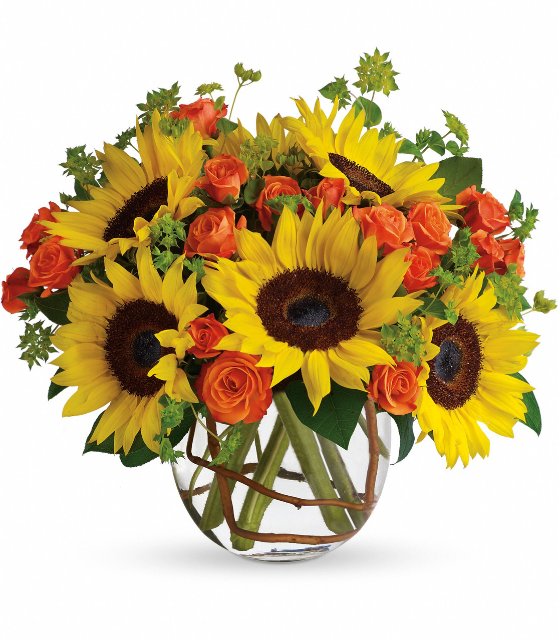 Sunflower Arrangement Fall Orange Roses 0442