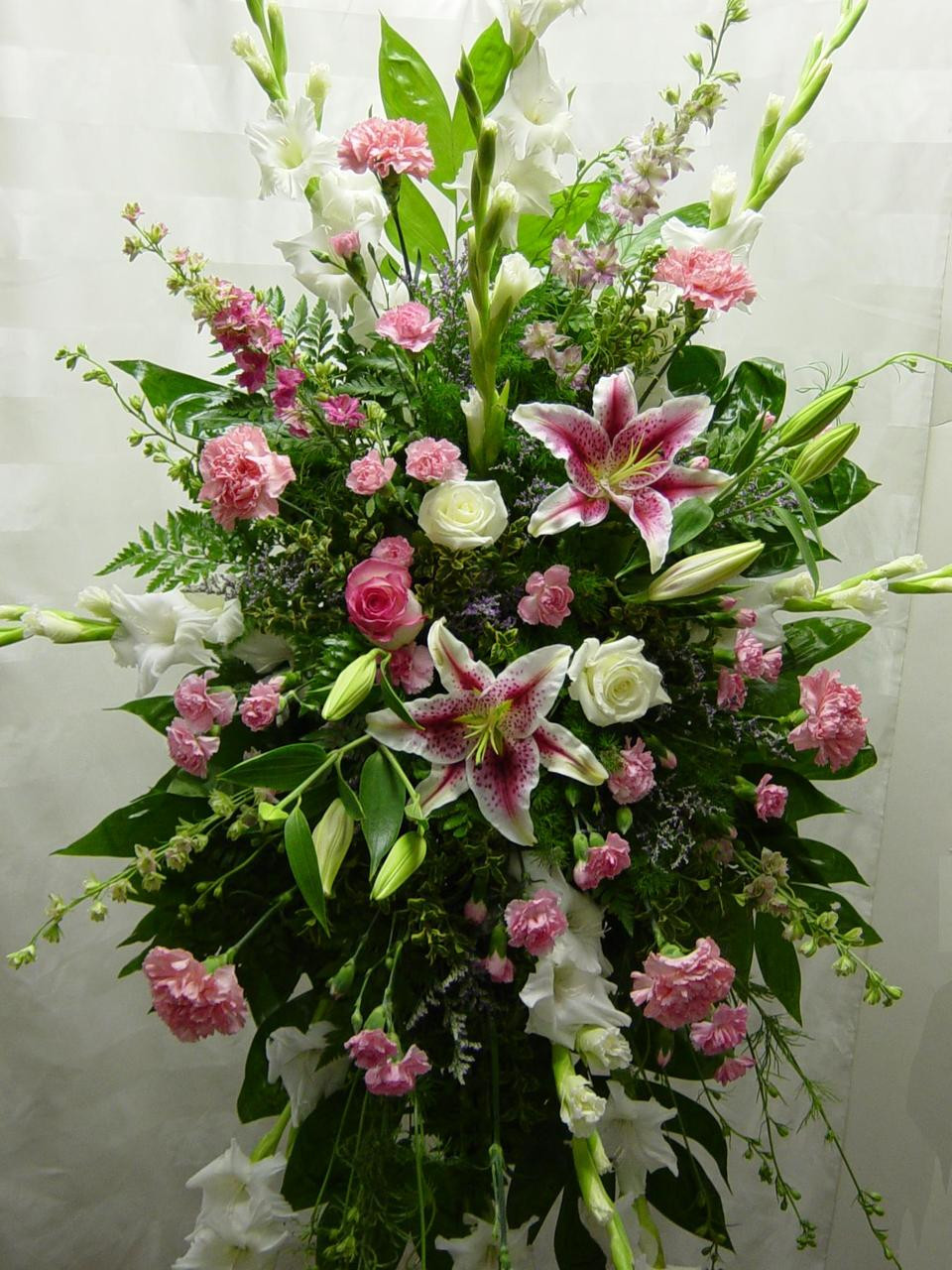 Masculine Funeral Flowers Fall Sympathy Standing Spray