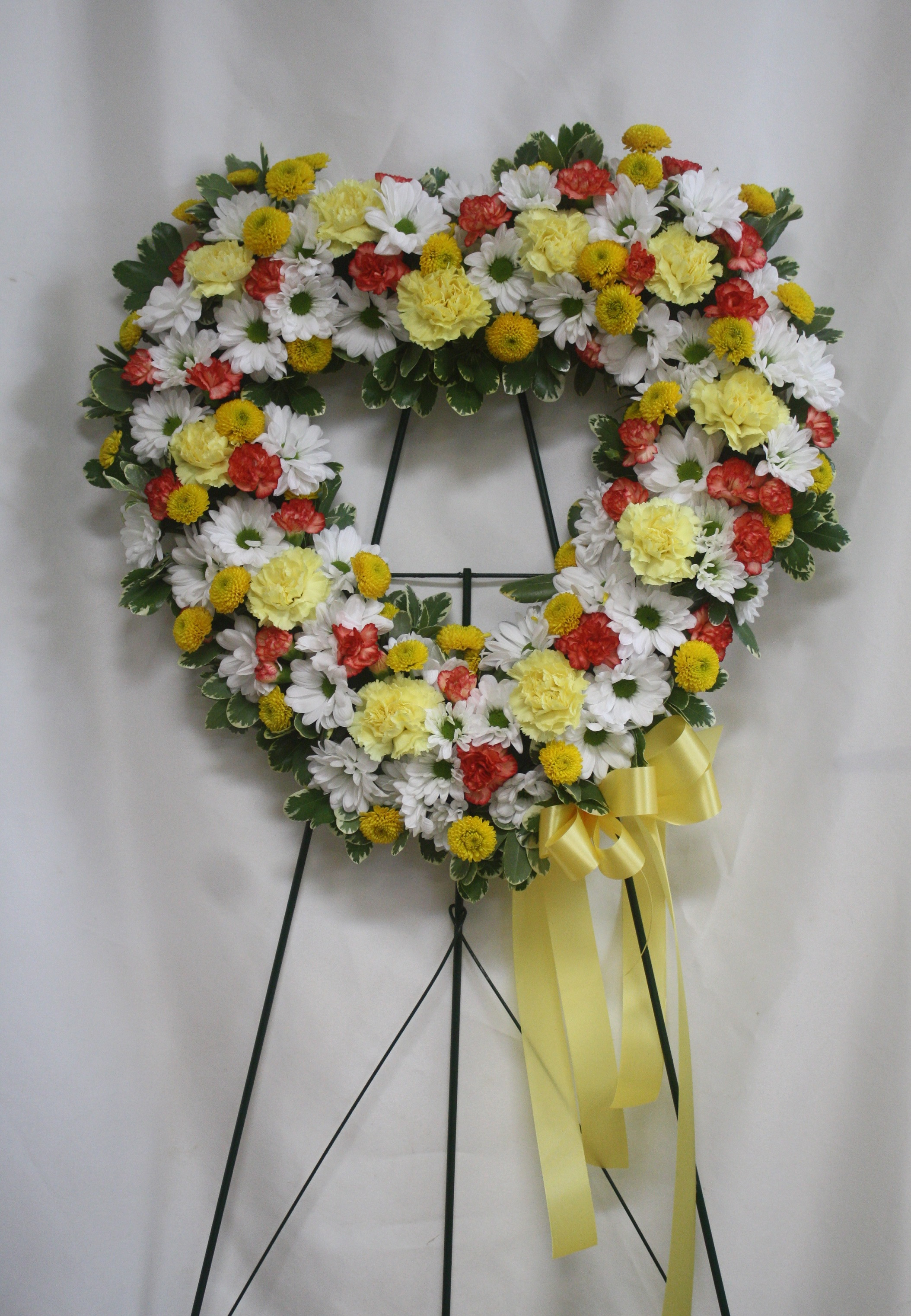 Yellow Funeral Flowers Sympathy Urn Arrangement