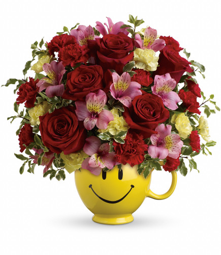 Happy Birthday Flower Bouquet in Celebrate Mug