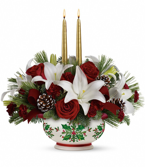 Seasons Best Christmas Centerpiece Of Flowers