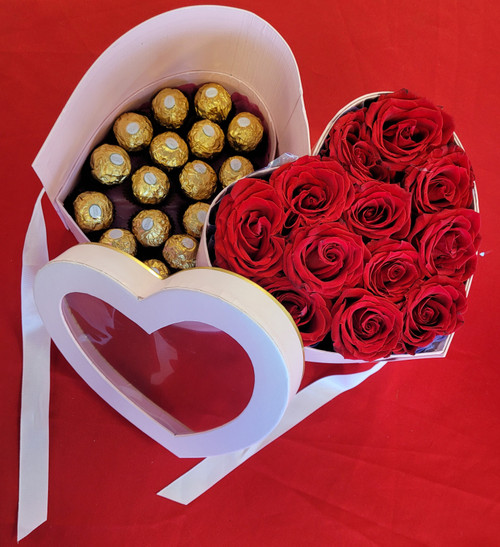 Double Heart Chocolate & Roses