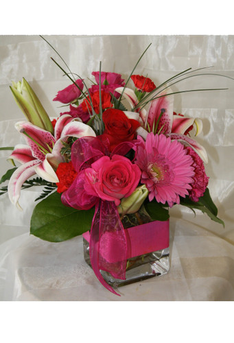 Happy Birthday Flowers Hot Pink & Bouquet
