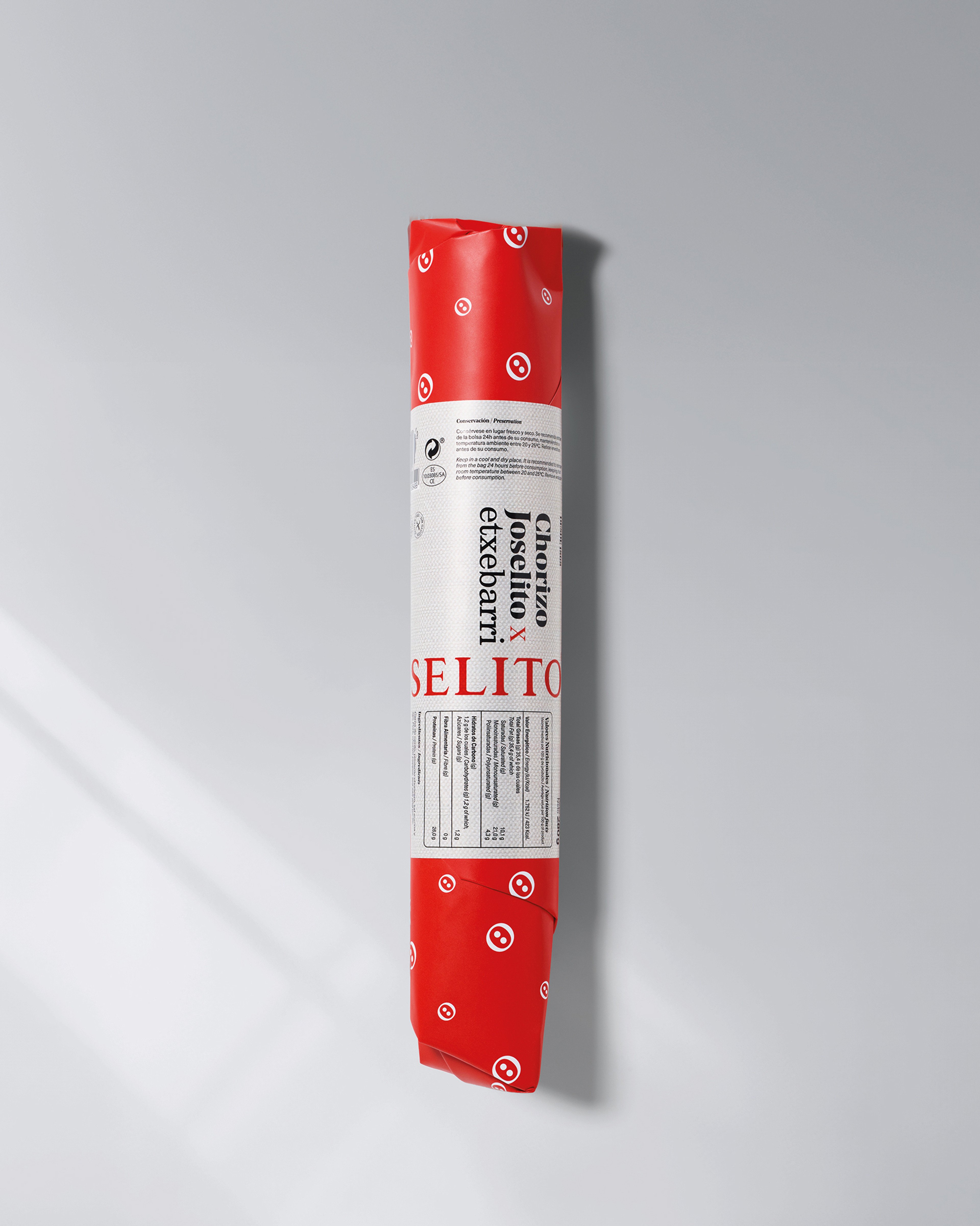 Chorizo Joselito x Etxebarri empaquetado