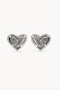 Kendra Scott Ari Heart Silver Stud Earrings in Platinum Drusy