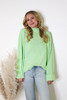 The Abby Long Sleeve Knit Turtle Neck Sweater In Ice Green