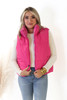 Reversible Puffer Vest in Hot Pink