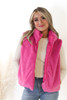 Reversible Fur Puffer Vest in Hot Pink  GM