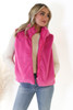 Reversible Fur Puffer Vest in Hot Pink GM