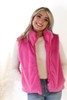 Reversible Fur Puffer Vest in Hot Pink  GM