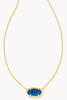 Kendra Scott Elisa Gold Pendant Necklace in Cobalt Blue Kyocera Opal