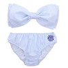 NO MONOGRAM Seersucker Bow Bikini | Blue {BOTTOMS}