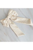 Doubled Satin Bow Hair Clip in Cream