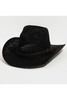 Straw Braided Belt Strap Cowboy Hat