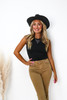 Straw Braided Belt Strap Cowboy Hat