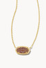 Kendra Scott Elisa Gold Pendant Necklace in Spice Drusy