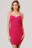 Fuchsia Ruched Bustier Corset Dress